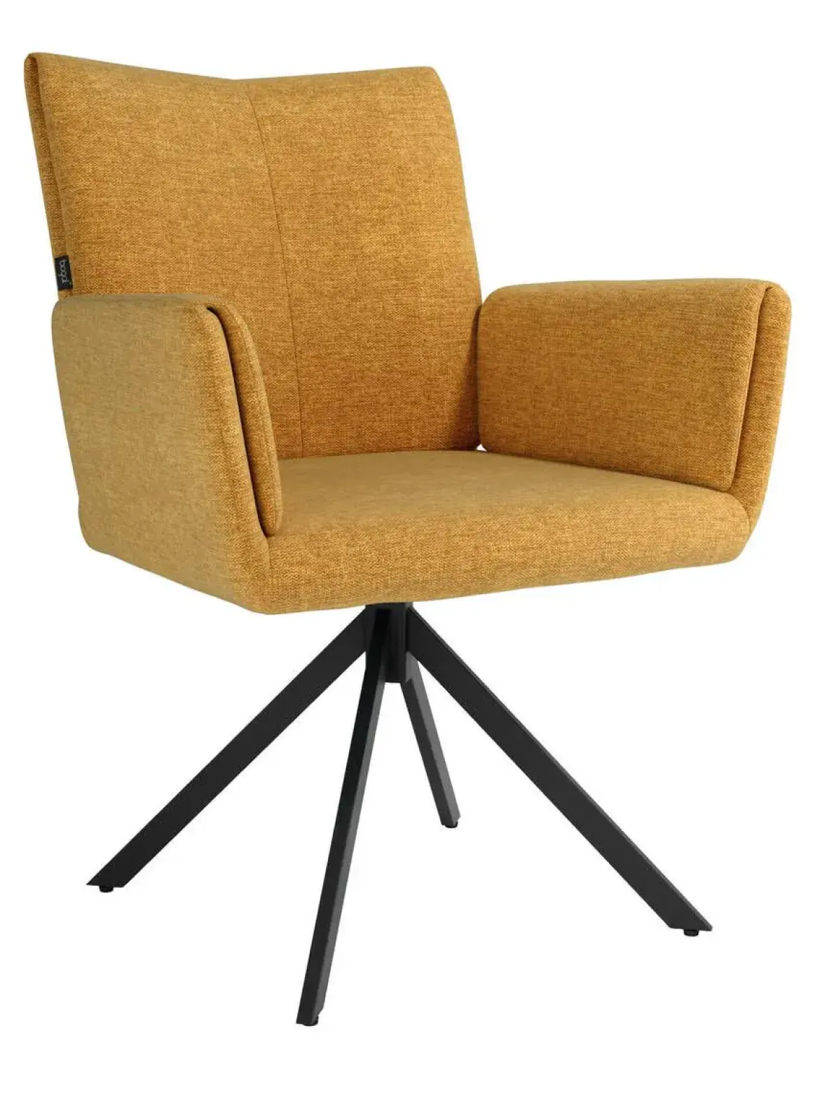 Silla Giratoria de 180° con Respaldo y Asiento Tapizados y Patas de Metal MODENA