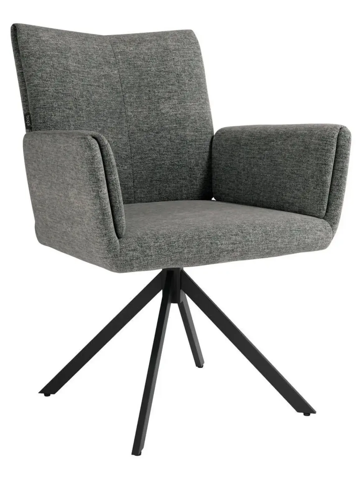 Silla Giratoria de 180° con Respaldo y Asiento Tapizados y Patas de Metal MODENA