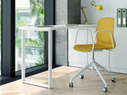 Silla Giratoria de Polipropileno con Patas de Plástico Nylon Blancas HOUSTON