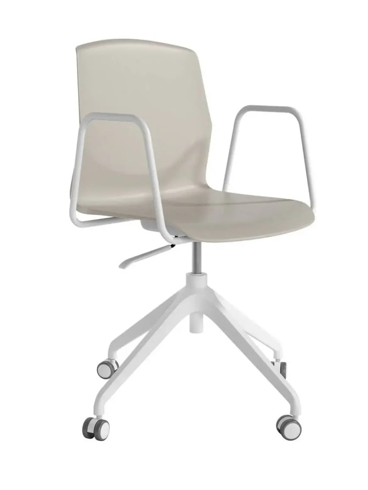 Silla Giratoria de Polipropileno con Patas de Plástico Nylon Blancas HOUSTON