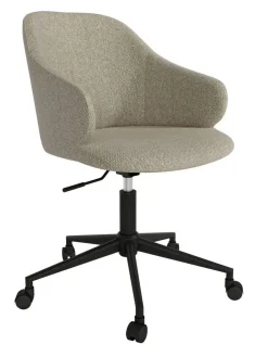 Silla giratoria tapizada con patas metálicas negras GLASGOW