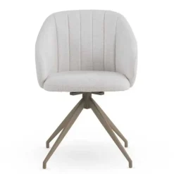 Silla Giratoria Tapizada en Chenilla con Patas de Metal GABAR