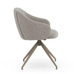 Silla Giratoria Tapizada en Chenilla con Patas de Metal GABAR