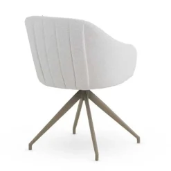 Silla Giratoria Tapizada en Chenilla con Patas de Metal GABAR