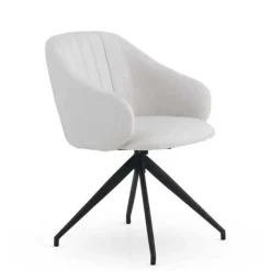 Silla Giratoria Tapizada en Chenilla con Patas de Metal GABAR