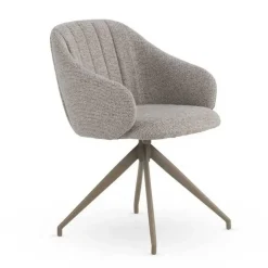 Silla Giratoria Tapizada en Chenilla con Patas de Metal GABAR