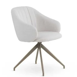 Silla Giratoria Tapizada en Chenilla con Patas de Metal GABAR