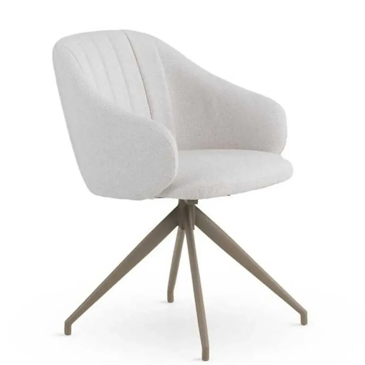 Silla Giratoria Tapizada en Chenilla con Patas de Metal GABAR