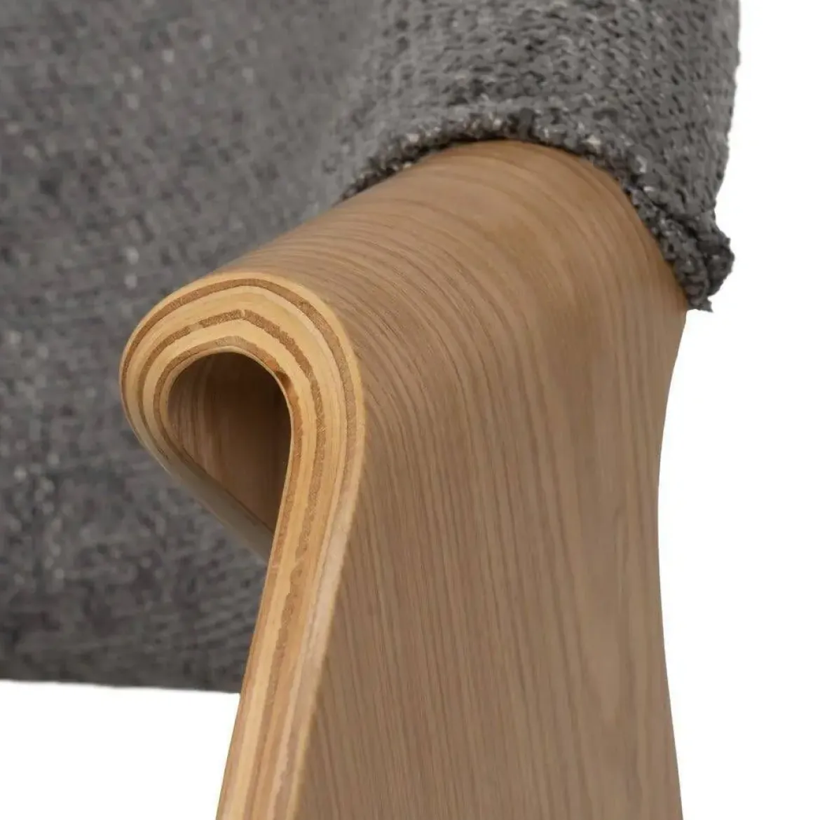 Silla Gris con Asiento Acolchado y Respaldo de Madera Natural 61 cm 612643