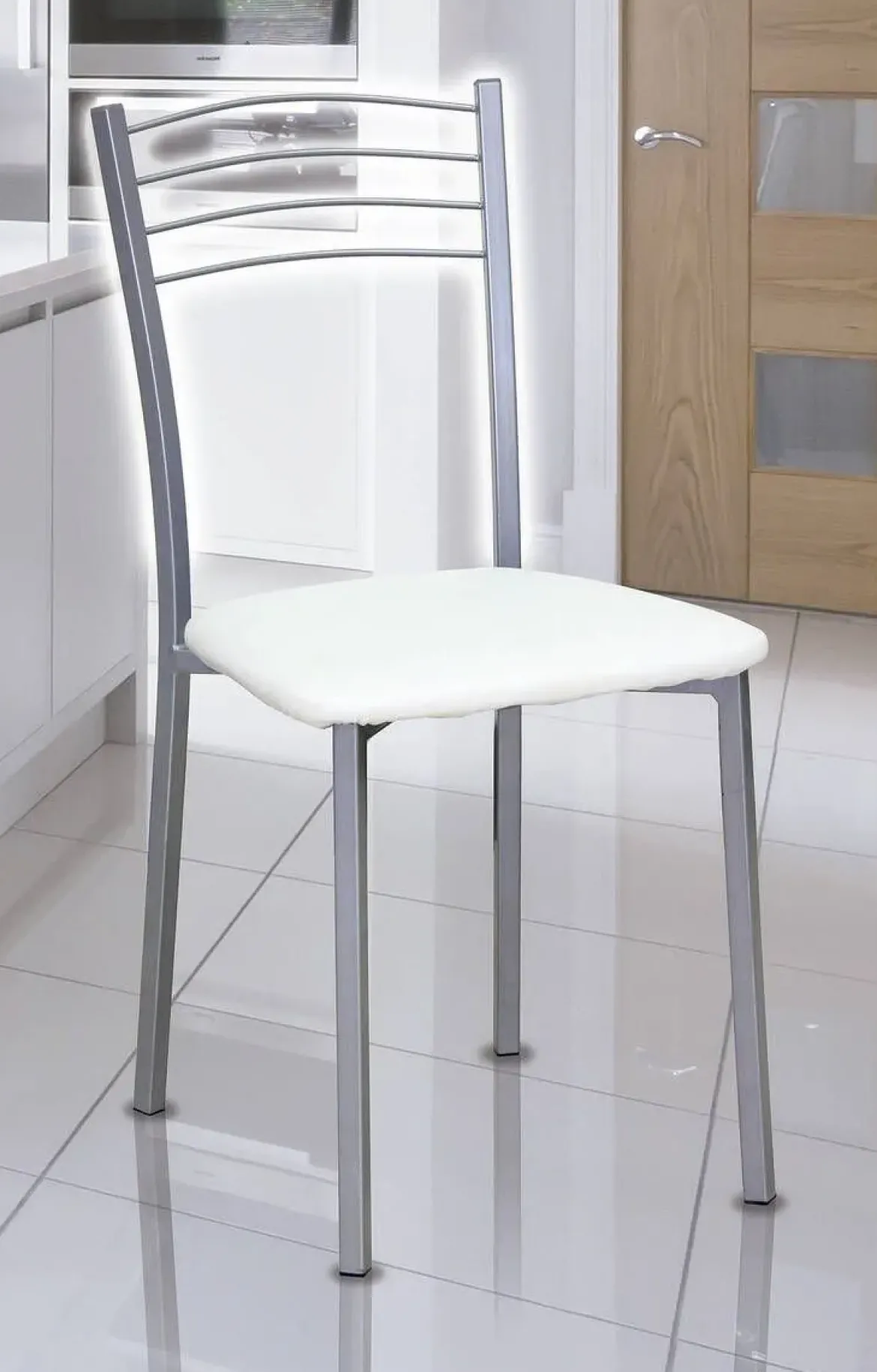Silla Metálica de Cocina Tapizada en Polipiel 20