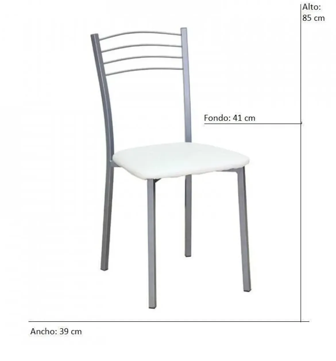 Silla Metálica de Cocina Tapizada en Polipiel 20