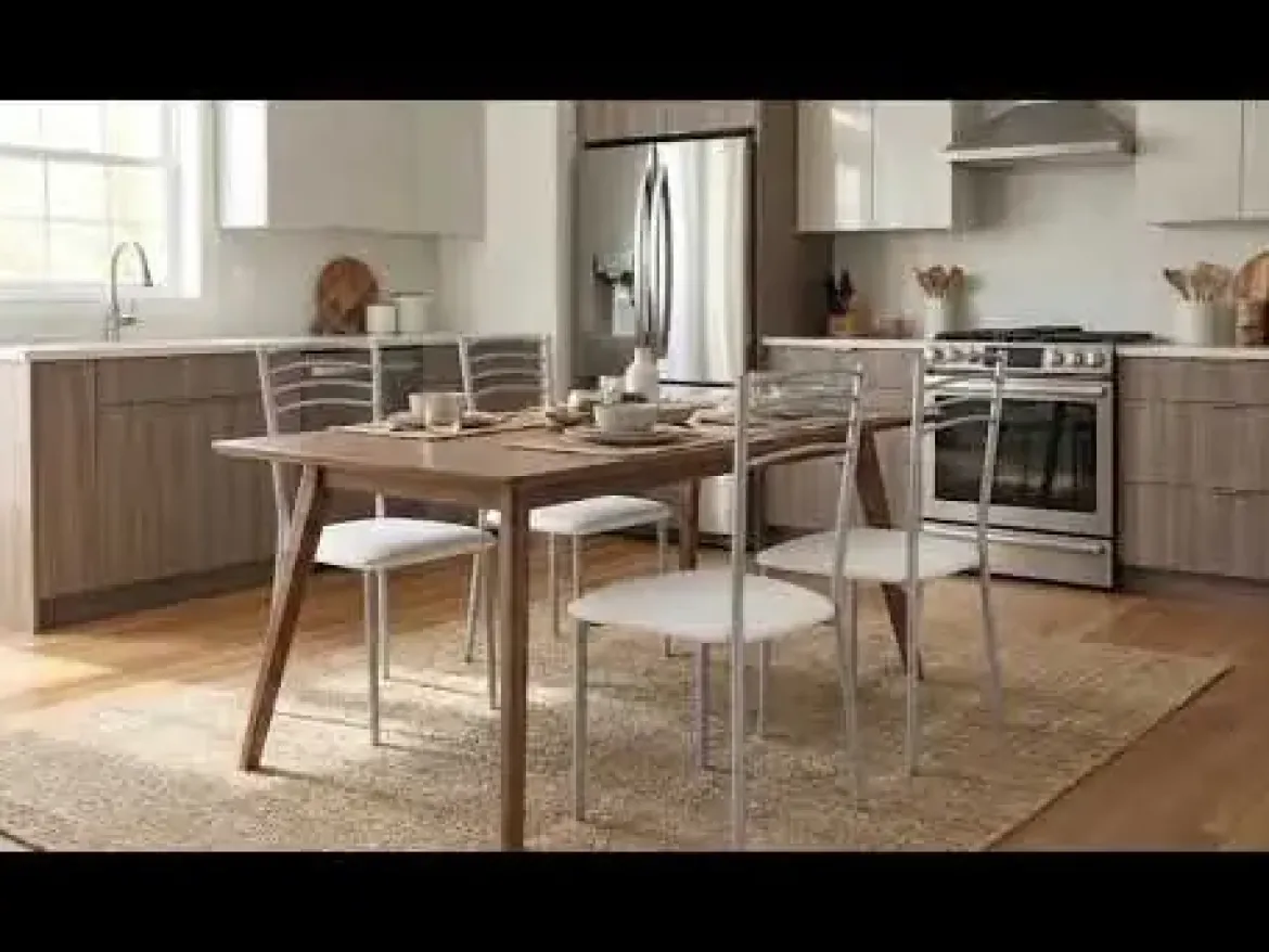 Silla Metálica de Cocina Tapizada en Polipiel