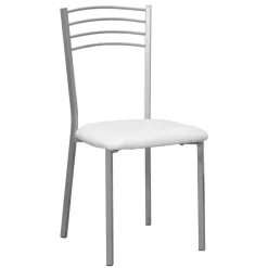 Silla Metálica de Cocina Tapizada en Polipiel
