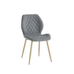 Sillas de Comedor Tapizadas Juego de 4 con Patas Metálicas SELMA
