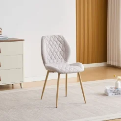 Sillas de Comedor Tapizadas Juego de 4 con Patas Metálicas SELMA