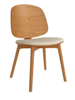 2 Sillas de Madera Natural Tapizadas CAELUM