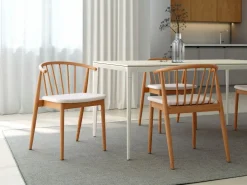 2 Sillas de Madera Natural Tapizadas KILI