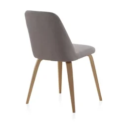 Silla tapizada en Lino con patas de Roble Natural GABAR 8327