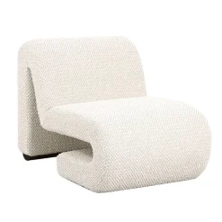 Sillón Beige Tapizado en Suave Poliéster Sobre Estructura de Madera Chapada 29-44