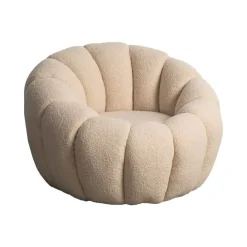 Sillón Beige Tapizado en Tejido con Estructura de Madera 615439