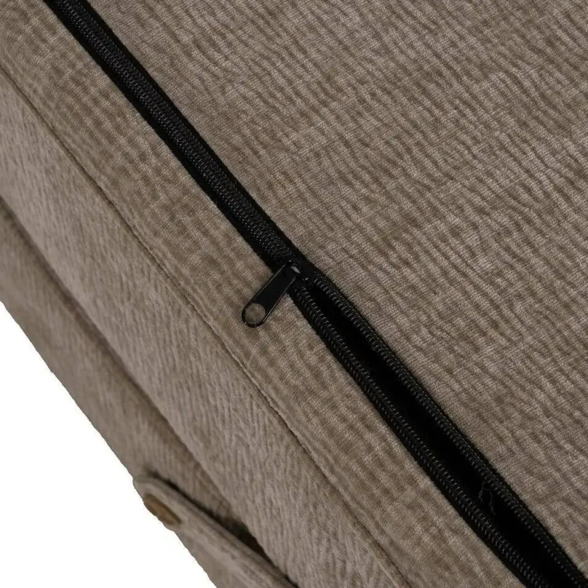 Sillón Cama Beige de Tejido Suave y Estructura de Madera 613617