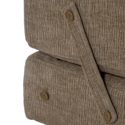 Sillón Cama Beige de Tejido Suave y Estructura de Madera 613617