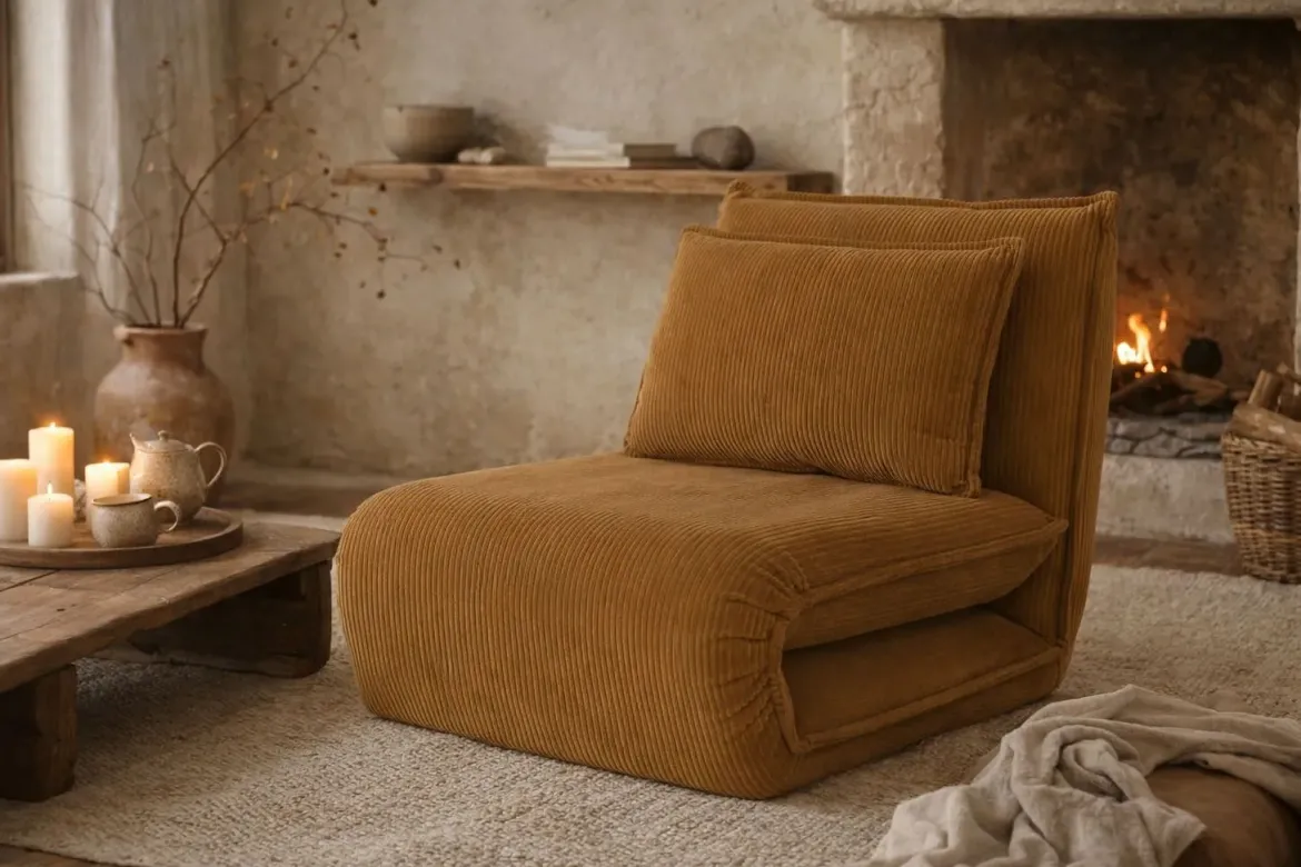 Sillón Cama Tipo Futón Metal-Poliester 83x70 cm