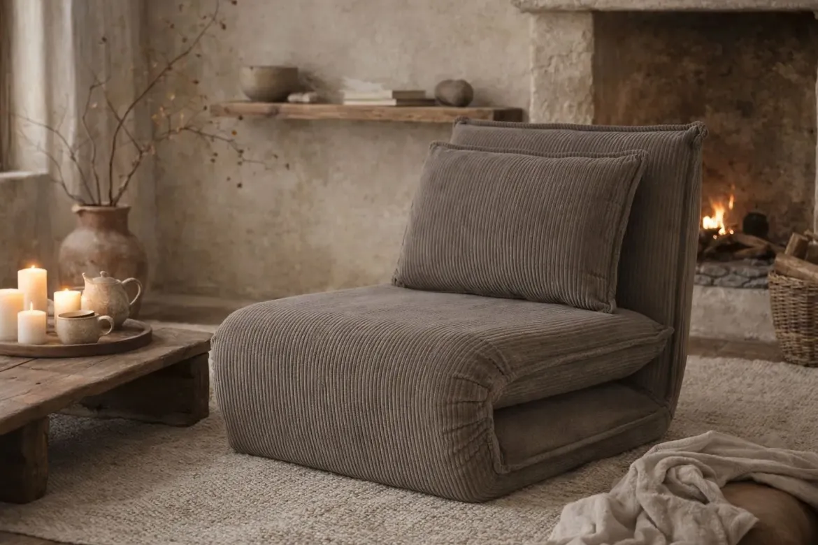 Sillón Cama Tipo Futón Metal-Poliester 83x70 cm