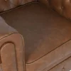 Sillón Chesterfield Estructura Tapizada en Simil Piel Marrón MB-210591