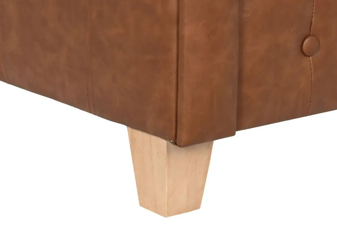 Sillón Chesterfield Estructura Tapizada en Simil Piel Marrón MB-210591