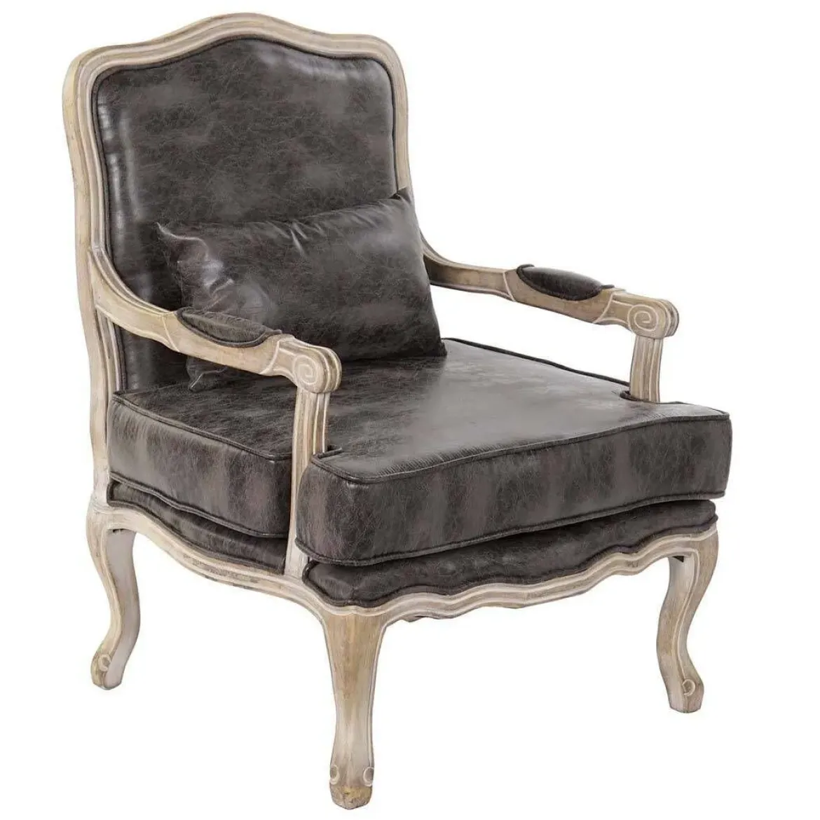 Sillón Clásico con Cojín de efecto Desgastado MB-162703