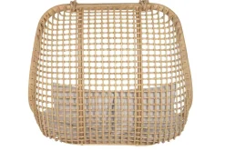 Sillón Colgante de Ratán Natural con Tapizado en Poliéster MB-221975