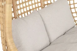Sillón Colgante de Ratán Natural con Tapizado en Poliéster MB-221975