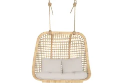 Sillón Colgante de Ratán Natural con Tapizado en Poliéster MB-221975