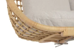 Sillón Colgante de Ratán Natural con Tapizado en Poliéster MB-221975