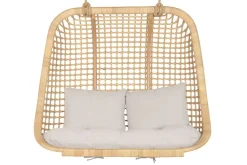 Sillón Colgante de Ratán Natural con Tapizado en Poliéster MB-221975