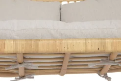Sillón Colgante de Ratán Natural con Tapizado en Poliéster MB-221975