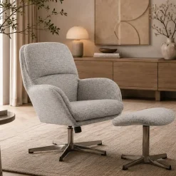 Sillón con Descalzadora Tapizado en Poliéster Metal MB-217773