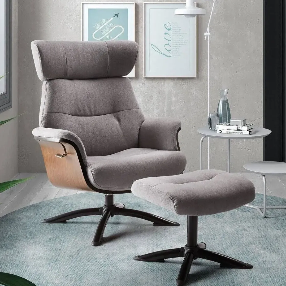 Sillón con Mecanismo Reclinable y Puff OSAKA
