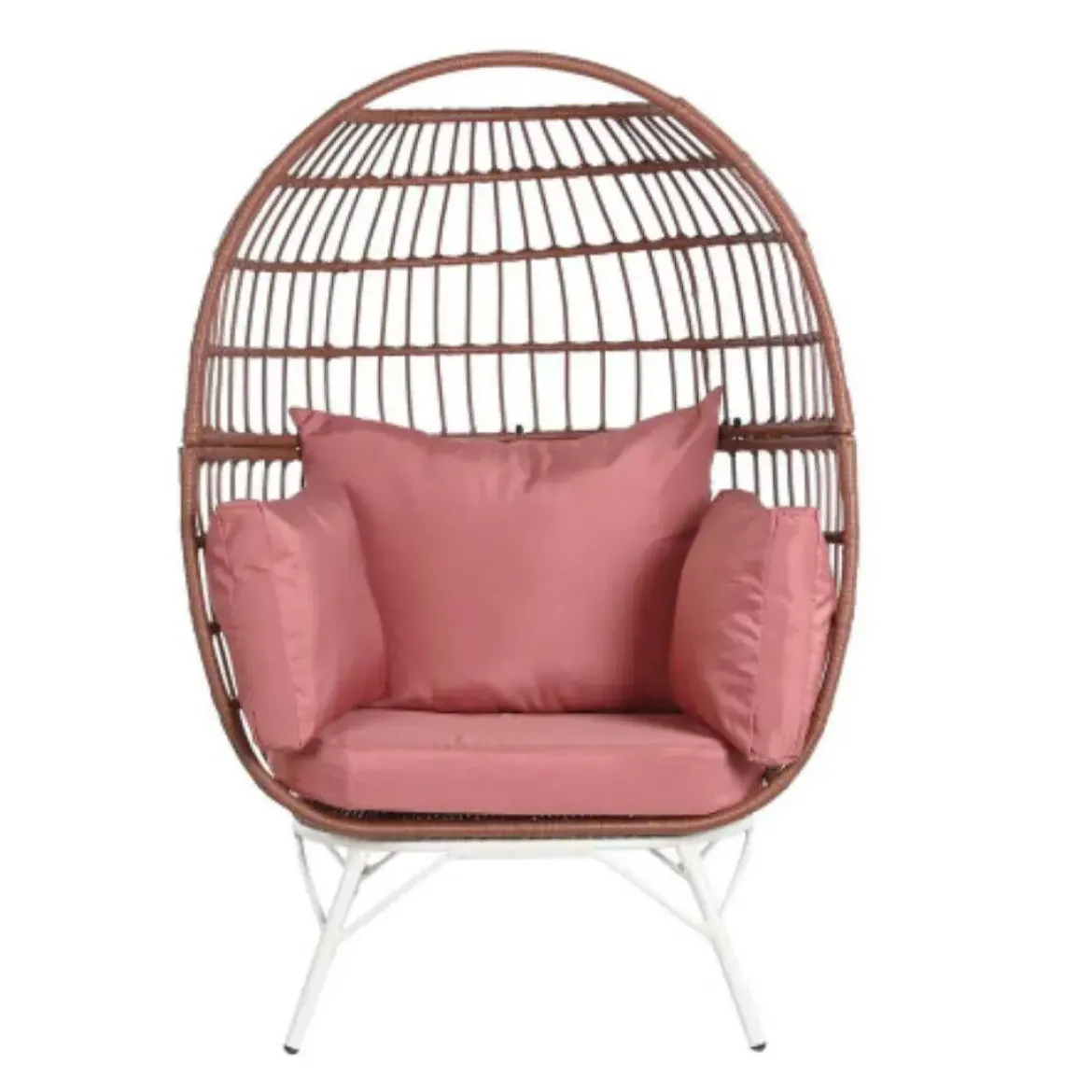 Sillón de Exterior Huevo de Ratán Sintético con Cojines