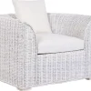 Sillón de Jardín en Ratán Blanco Decapé con Cojín MB-224101