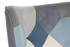 Sillón de Lectura Patchwork con Reposapiés en Lino MB-205533