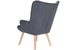 Sillón de Lectura Patchwork con Reposapiés en Lino MB-205533