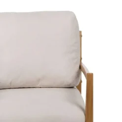 Sillón de Madera con Tapizado de Color Blanco 611280