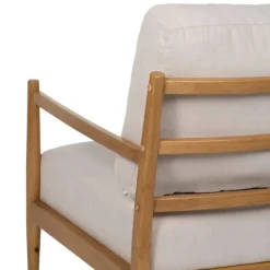 Sillón de Madera con Tapizado de Color Blanco 611280