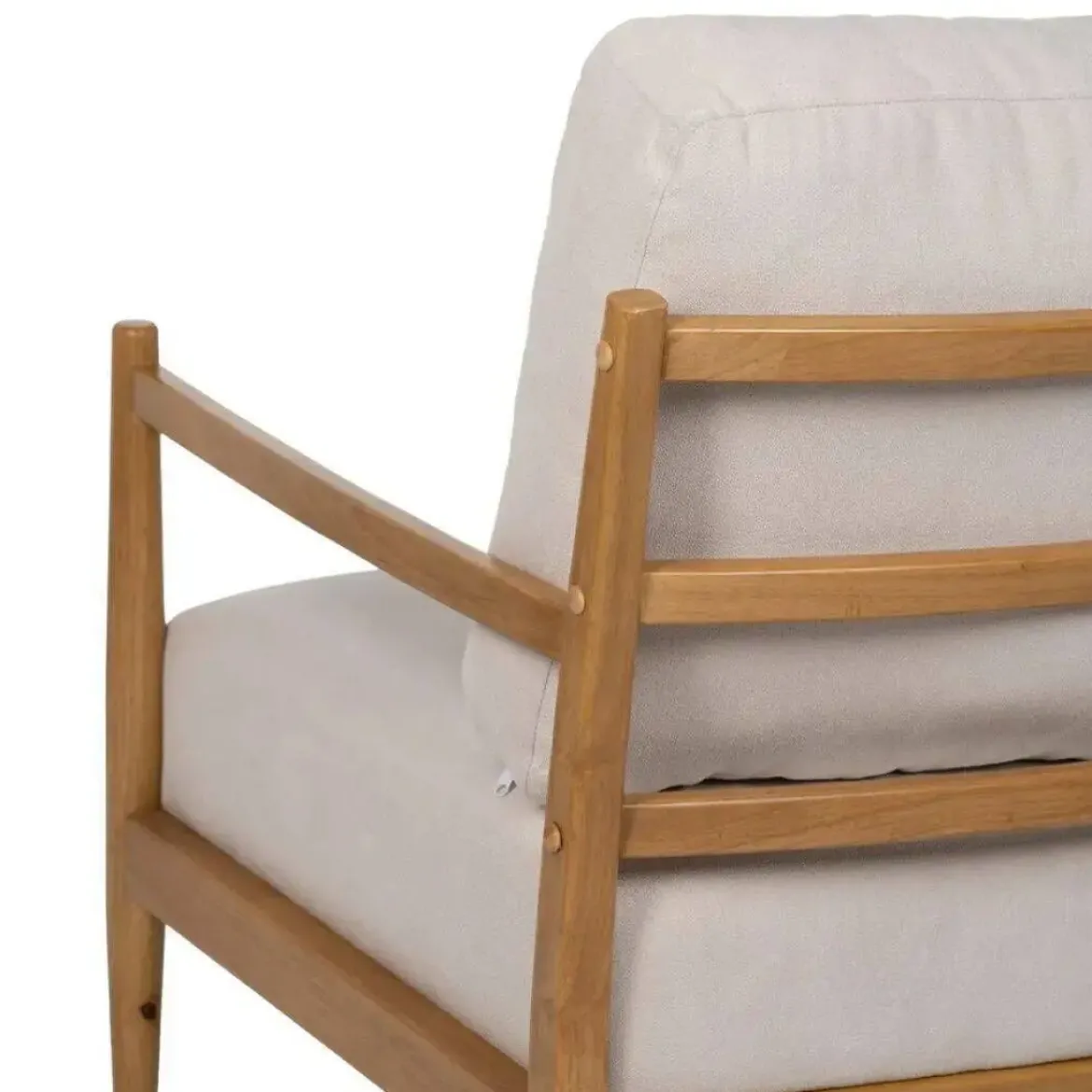 Sillón de Madera con Tapizado de Color Blanco 611280