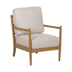Sillón de Madera con Tapizado de Color Blanco 611280