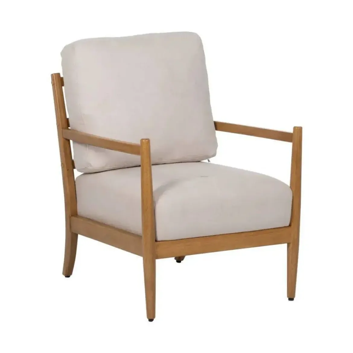 Sillón de Madera con Tapizado de Color Blanco 611280