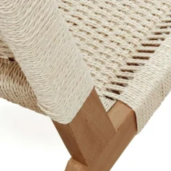 Sillón de madera de haya con acabado natural y asiento y respaldo trenzados GABAR 10874