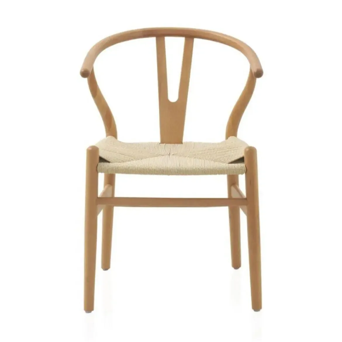 Sillón de Madera de Haya con Acabado Natural y Asiento Trenzado GABAR 10870/1
